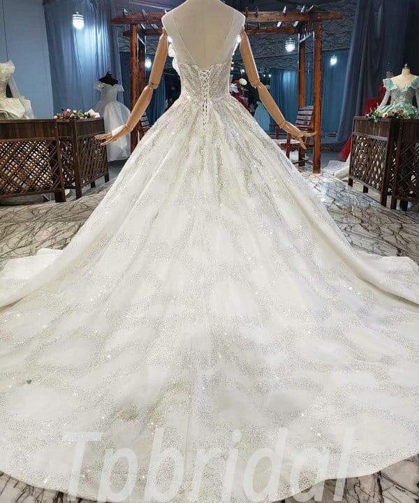 beaded lace wedding dress 841-009