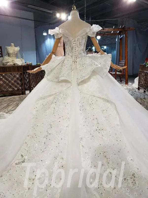 Big Ball Gown Wedding Dress Haute Couture With Monarch Train - Image 7