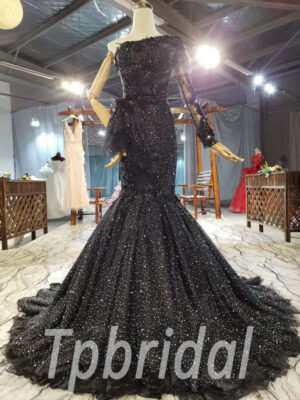 black mermaid wedding dress 854-006