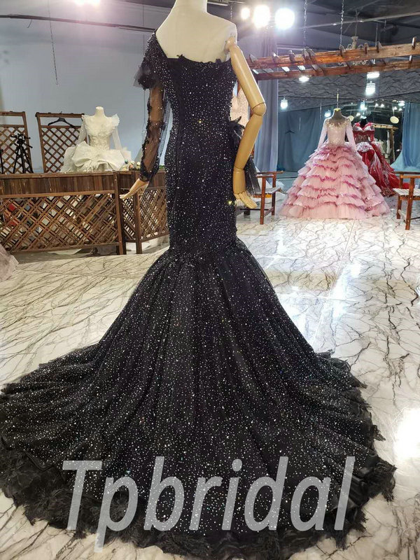 Black Mermaid Wedding Dress