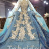 blue and gold wedding dress 846-010