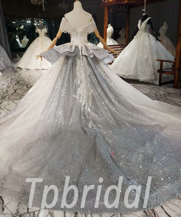 grey wedding gown 829-001