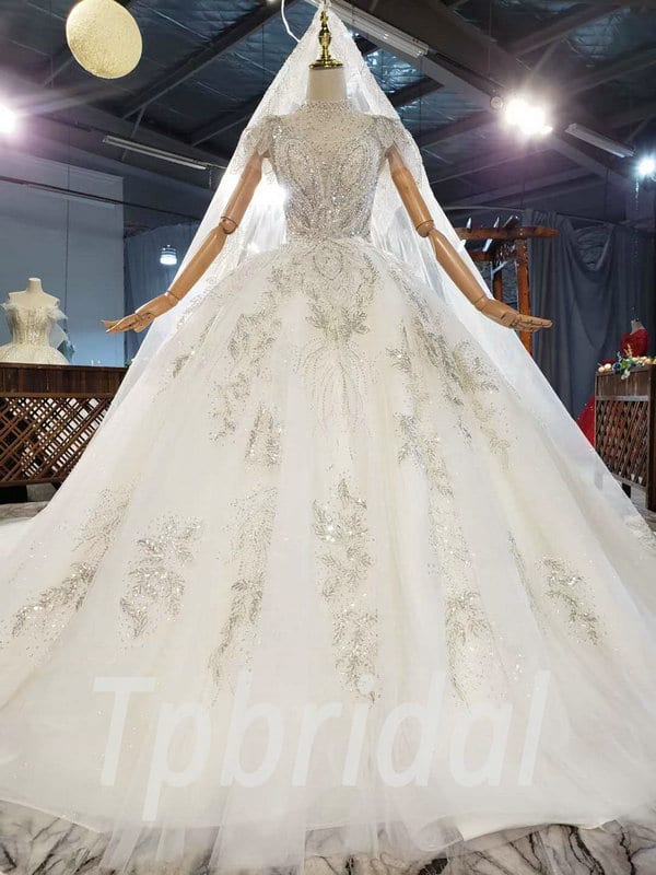 jewel neckline wedding dress 859-015