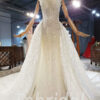 mermaid wedding dress detachable train 852-018