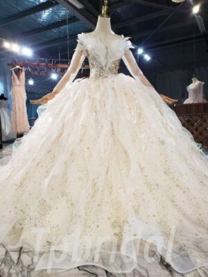 princess long sleeve wedding dress 848-001