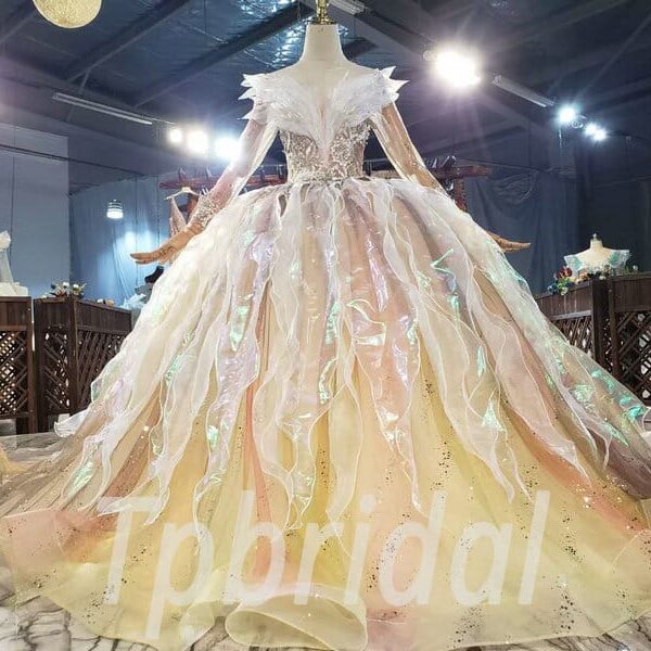 princess wedding dress with veil 849-007