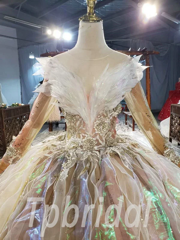 Princess Wedding Dress With Veil Colorful Ball Gown Prom Dress - Image 9