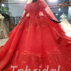 red wedding dress with veil 843-001