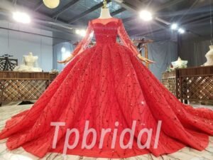 red wedding dresses plus size 845-002