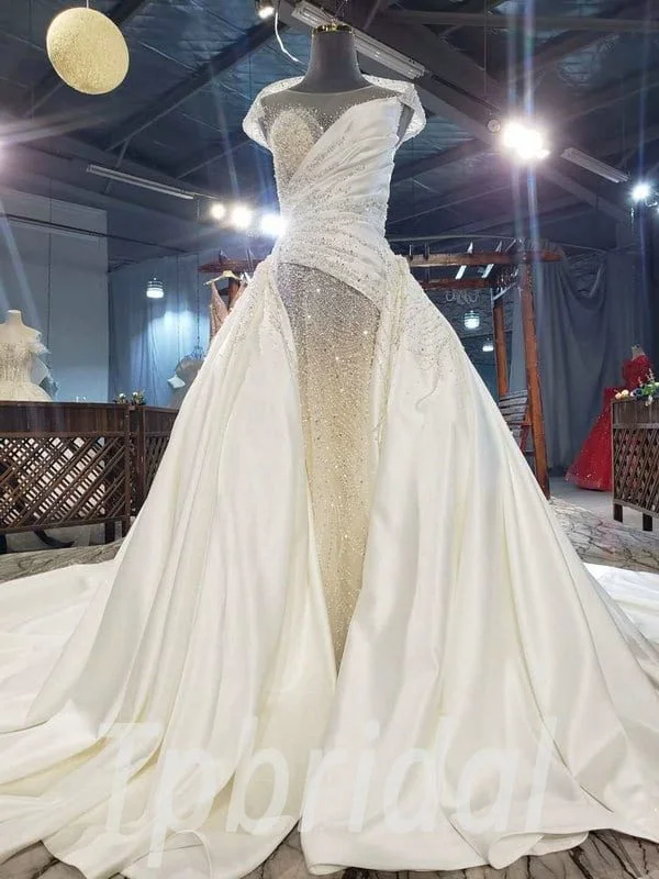removable train Wedding dress 856-001