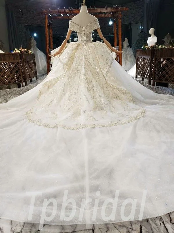 sparkly lace wedding dress 840-008