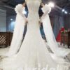 wedding dress with removable sleeves 858-007