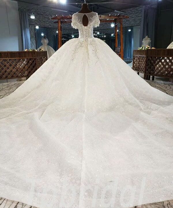 Alternative view of Bridal Dress Online Short Sleeve Ball Gown Crystal Wedding Dress