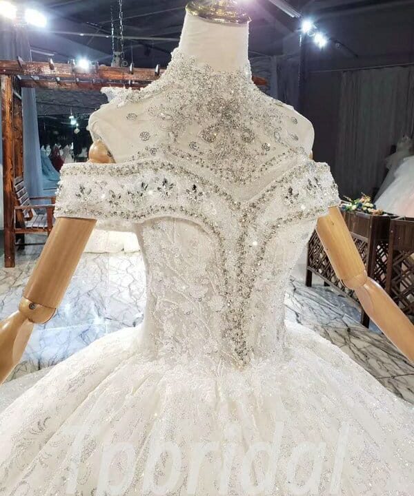 Alternative view of Couture Wedding Dress Off The Shoulder Bling Lace With Train