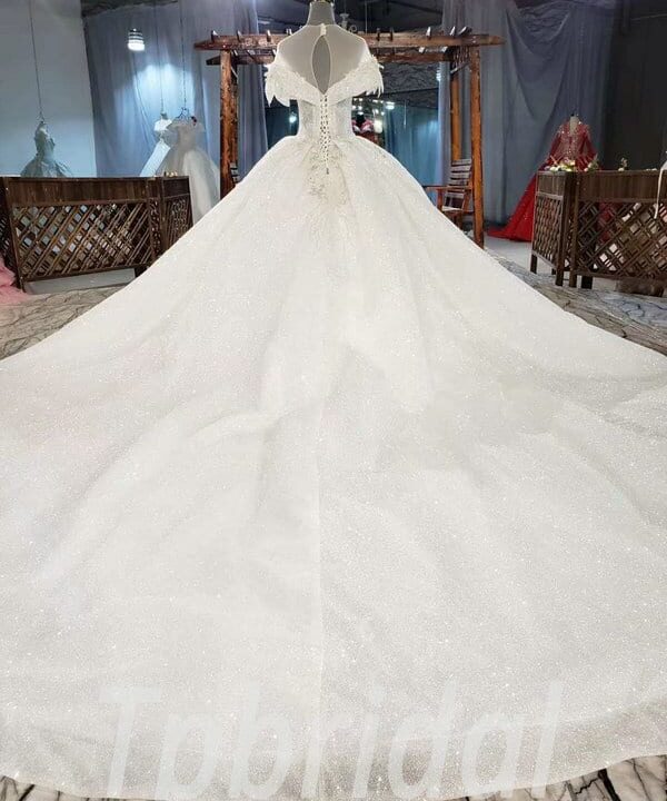 Alternative view of Wedding Dress With Bling Off The Shoulder Ball Gown With Train