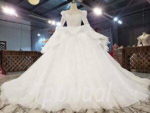 white long sleeve wedding dress 869-002