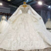 ball gown wedding dress with cape-888-006