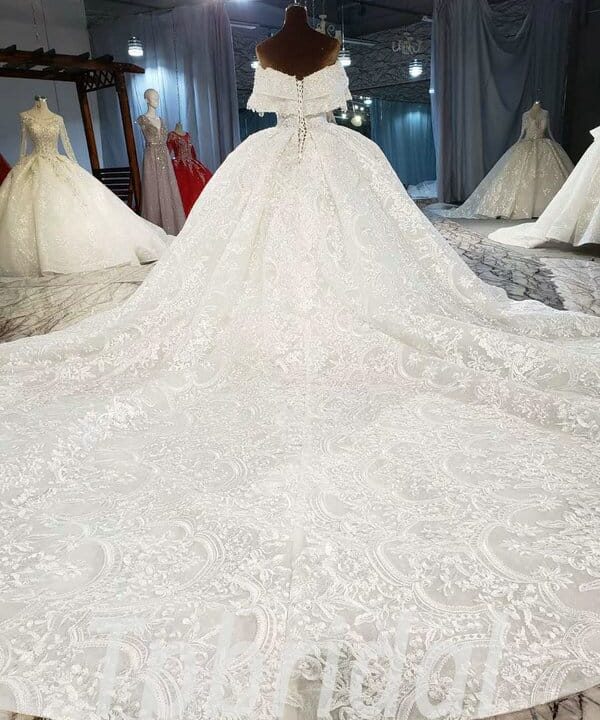 lace ball gown wedding dress-885-009