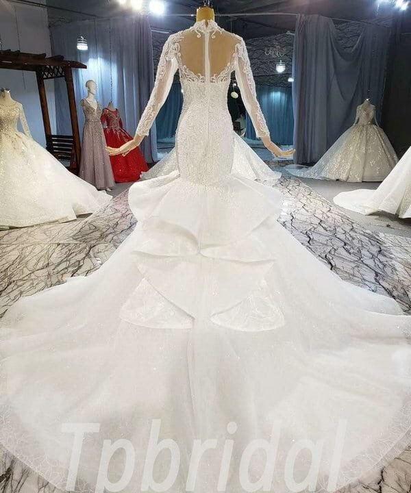 long sleeve mermaid wedding dress-886-007