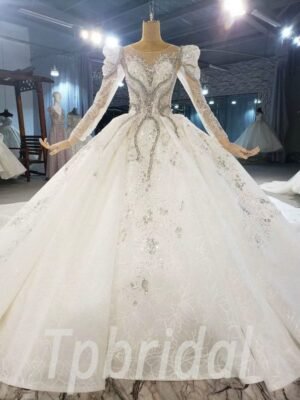 long sleeve winter wedding dress 896-001