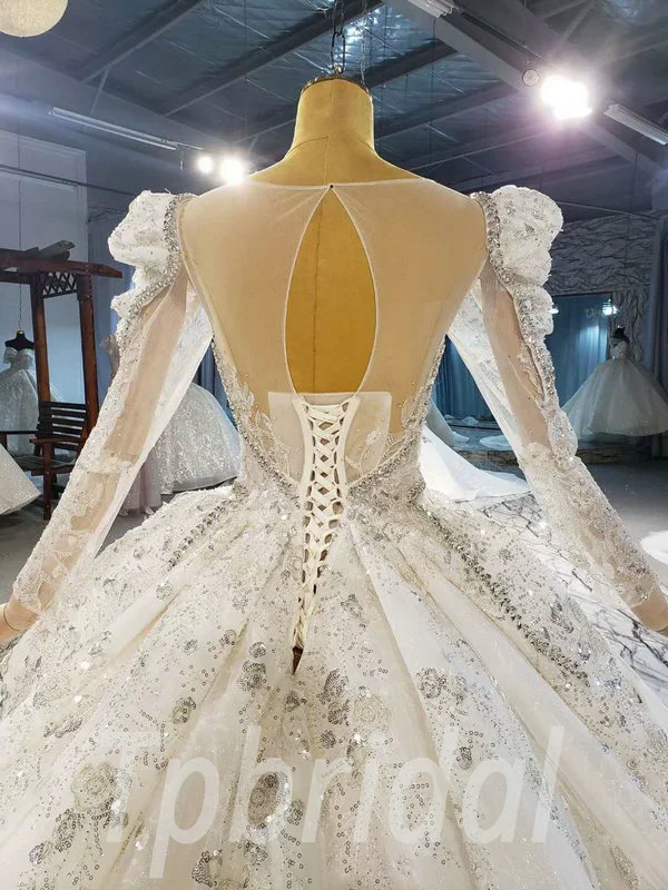 long sleeve winter wedding dress 896-007