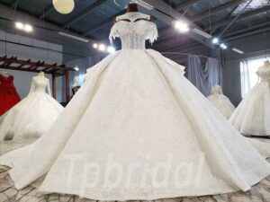 off the shoulder wedding dress ball gown-884-001