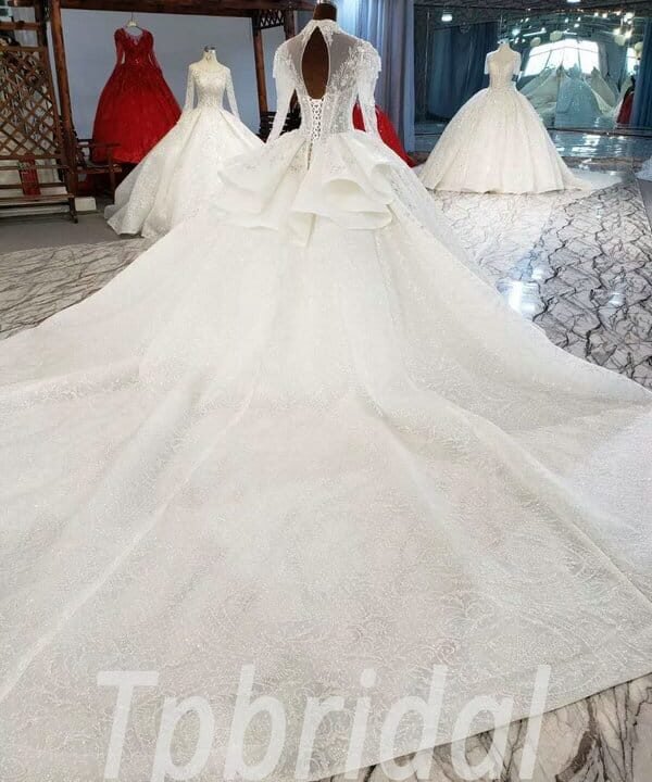 v neck ball gown wedding dress-883-008