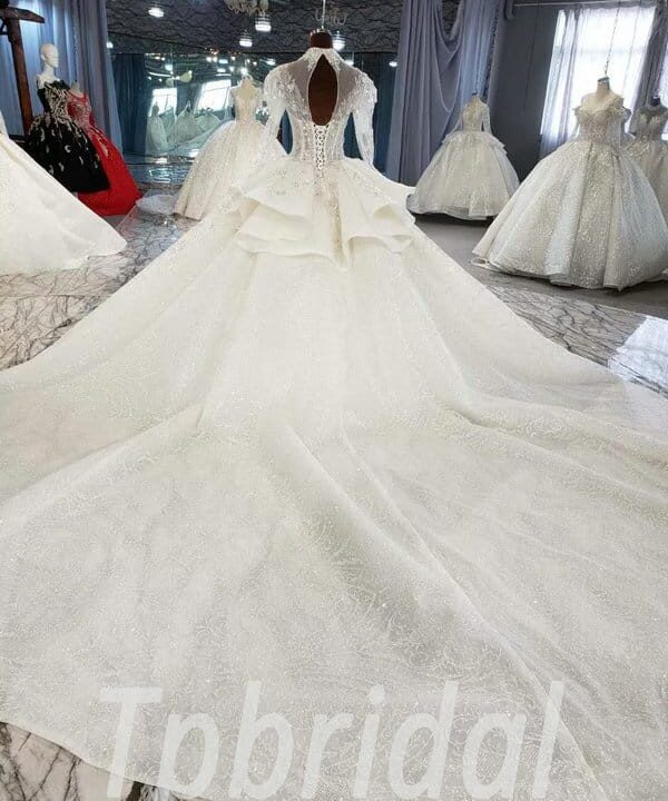v neck ball gown wedding dress-883-009