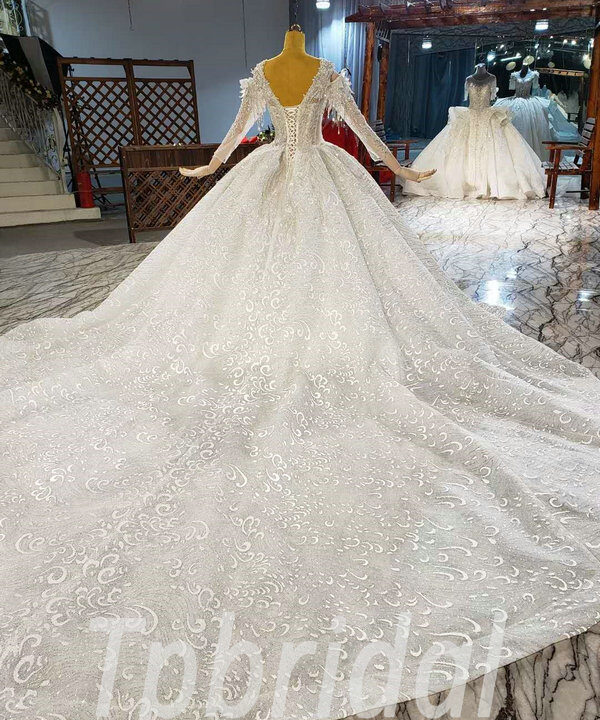 v neck ball gown wedding dress 894-009