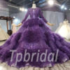 purple wedding dress with sleeves 927-002