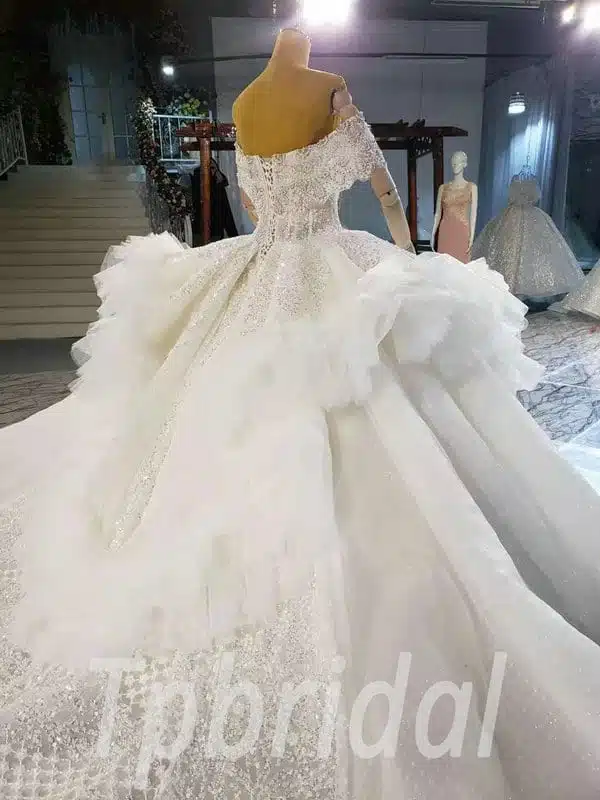 Big Ball Gown Wedding Dress Off The Shoulder Princess Bridal Gown - Image 8