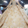 gold lace wedding dress 941-003