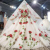 red and white flower girl dresses 940-001