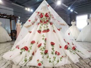 red and white flower girl dresses 940-001