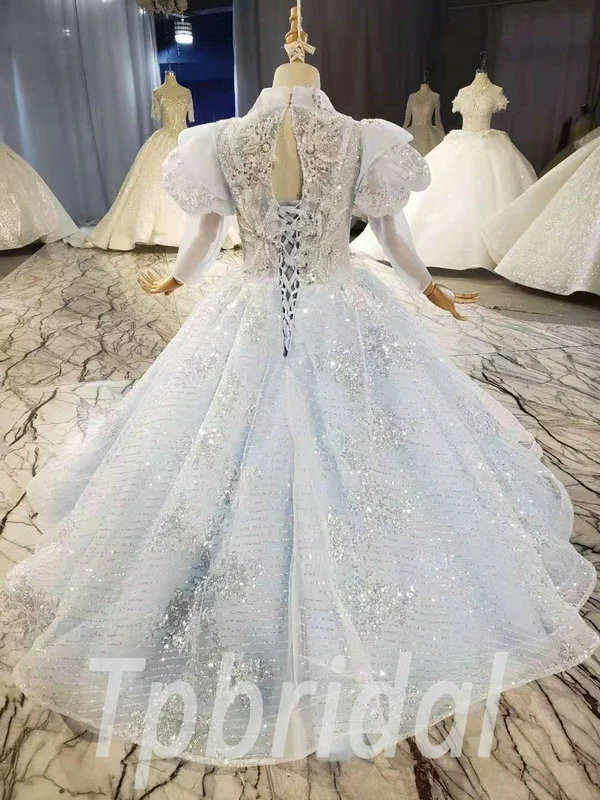blue flower girl dress 952-006