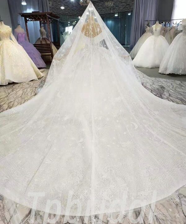 lace wedding dress with veil 948-006