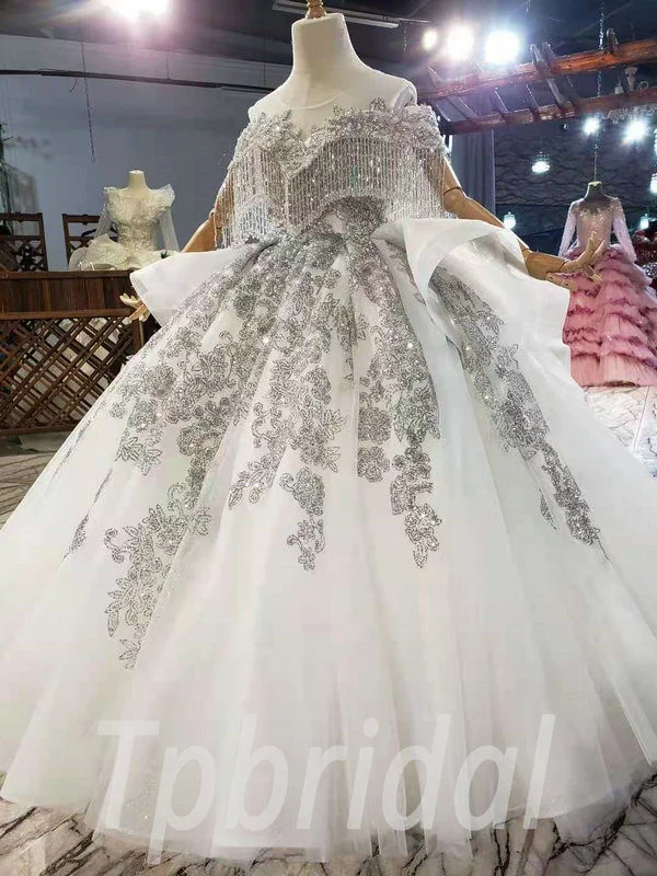 silver flower girl dresses 958-006