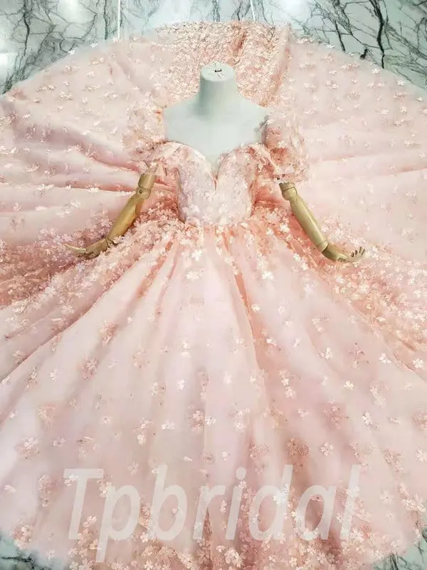 Wedding Dresses For Kids Pink Ball Gown Flower Girl Dress Wholesale - Image 7