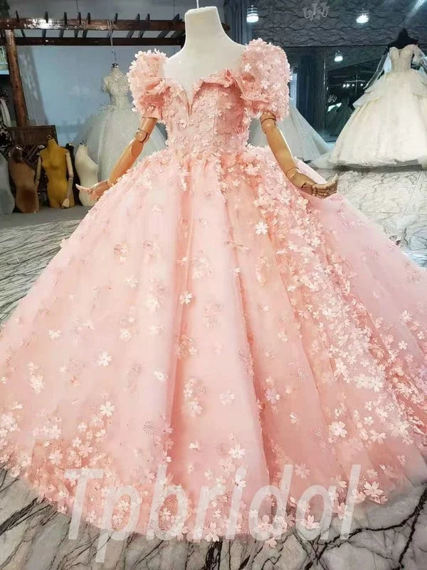 Wedding Dresses For Kids Pink Ball Gown Flower Girl Dress Wholesale - Image 5