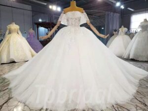 white simple wedding dress 944-003