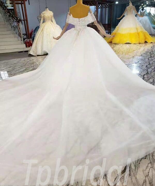 white simple wedding dress 944-007