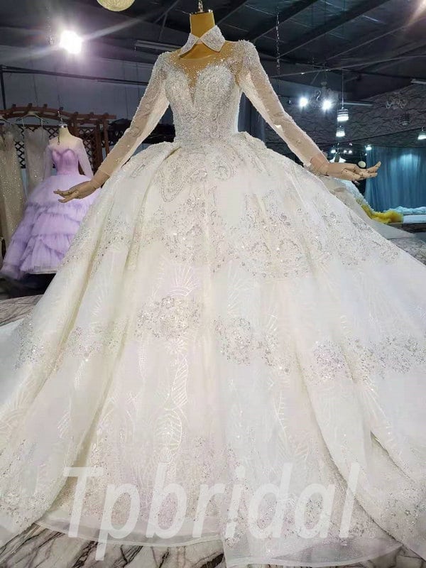 Beautiful White A Line Custom Taffeta Wedding Dress with Bling Beading  #OPH1480 $233 - GemGrace.com