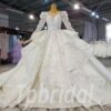 beaded long sleeve wedding dress 961-002