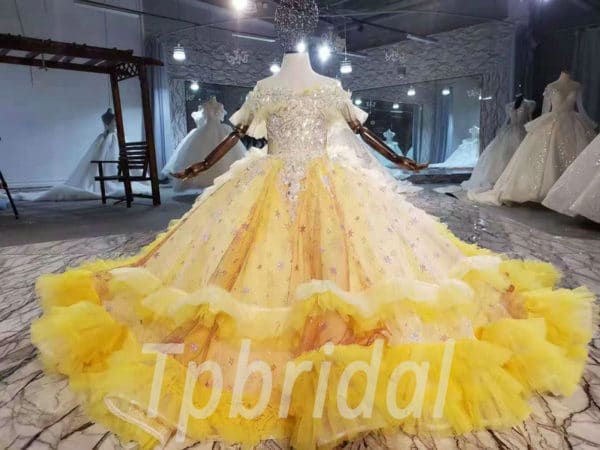 yellow flower girl dress 983-001