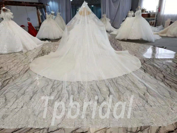 ball gown wedding dress with veil 987-001