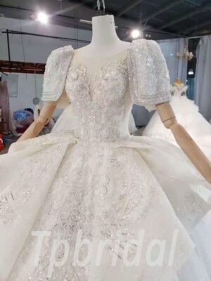 hand beaded lace wedding dress 994-002