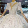 high neck wedding dress lace 992-006