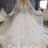 v neck a line wedding dress 993-003