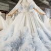 blue and white wedding dress 996-005