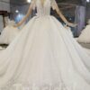 high neck beaded wedding dress 995-006
